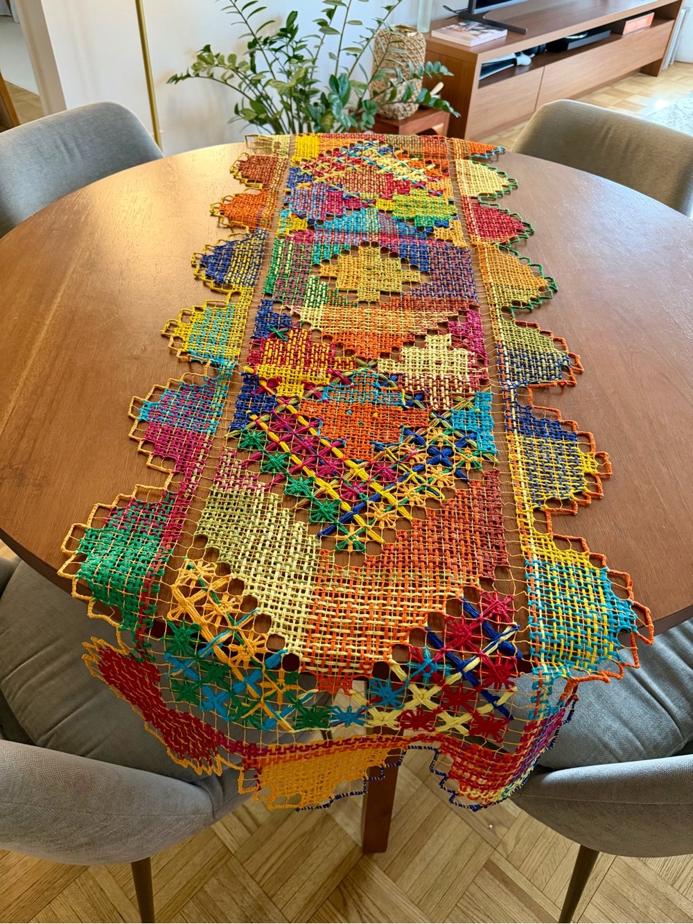 Handcrafted Multicolor Brazilian Table Runner